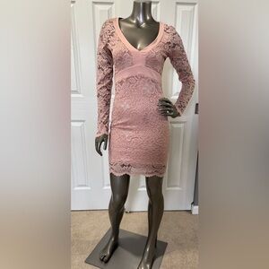 Guess Women's Pink Lace Dress  Formal Cocktail Size Small